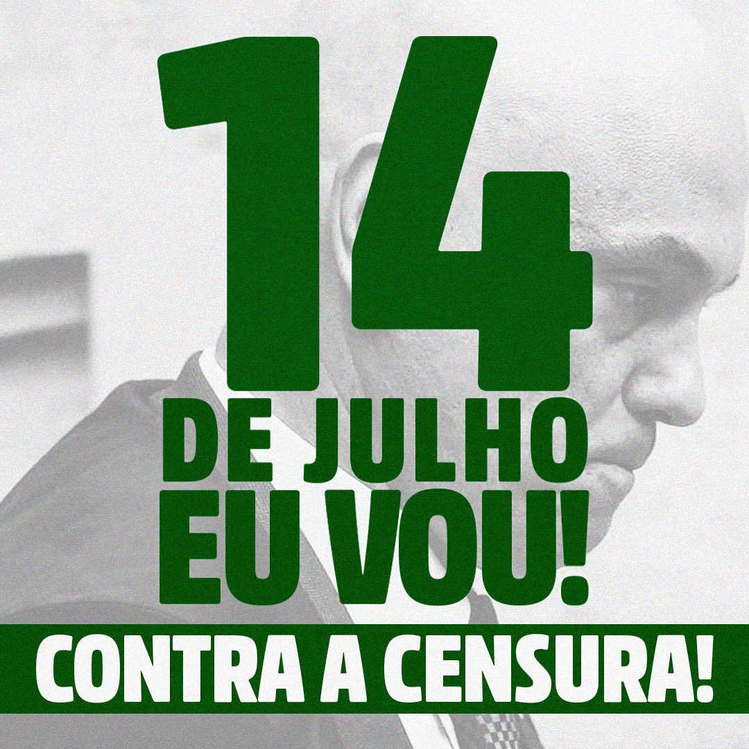 realmacosta's tweet photo. 🚨O Brasil não pode ser silenciado! Alexandre de Moraes é o responsável pela censura e perseguição. #14deJulhoEUVOU

Dia 14/07 às 14h em frente ao MASP, vamos mostrar nossa força, lutar contra essa tirania e exigir o impeachment deste déspota. Juntos, somos mais fortes! 🔥 https://t.co/JT7EFIUGJh