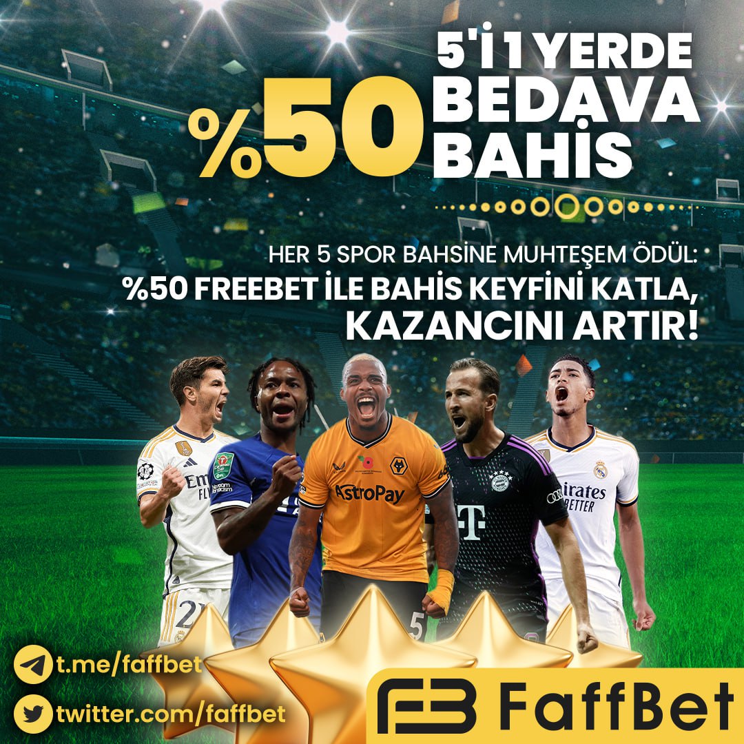 Faffbet_giris's tweet photo. Faffbet'te ⚽️  5'İ 1 YERDE BEDAVA BAHİS! ⚽️

🏀 Her 5 Spor Bahsine Muhteşem Ödül: %50 FreeBet İle Bahis Keyfini Katla Kazancını Arttır! 🏐

🏆 Bahis Yaphttps://bit.ly/3sWfMUb
#Elsed https://t.co/ZqQ7uIVSFX