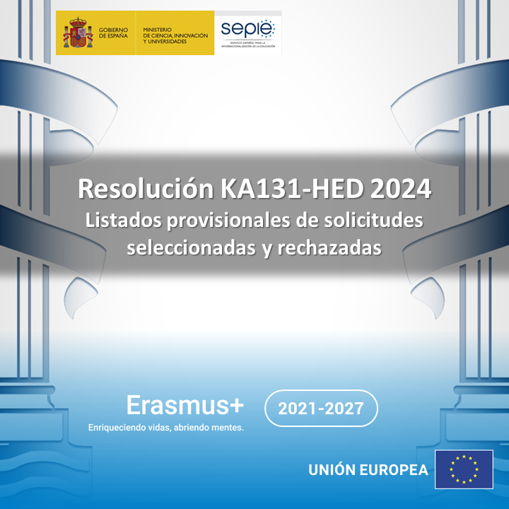 sepiegob's tweet photo. 📢 Resolución KA131-HED 2024.

Publicados los listados provisionales de solicitudes seleccionadas y rechazadas de la Acción Clave 1 – Movilidad educativa de las personas (KA131).

Convocatoria de Propuestas del programa Erasmus+ 2024.

➡️ https://t.co/Isxznub5gq https://t.co/XormkjL2ko