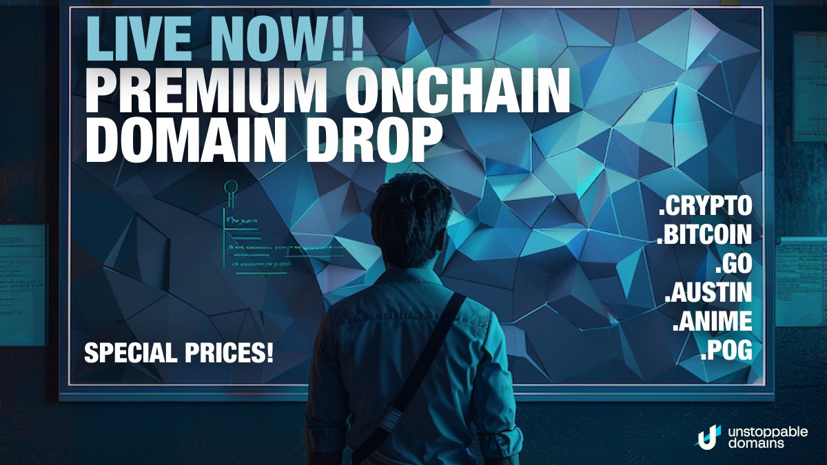 unstoppableweb's tweet photo. Our exclusive premium onchain domain drop in collaboration with @cryptocomnft, the renowned crypto exchange boasting 100 million users worldwide, is live now!

Running for 30 days only, you have the rare opportunity to secure never-before-released premium #onchain domains at special https://t.co/n7oThMogYR prices.

https://t.co/VQ0HvHEPfy