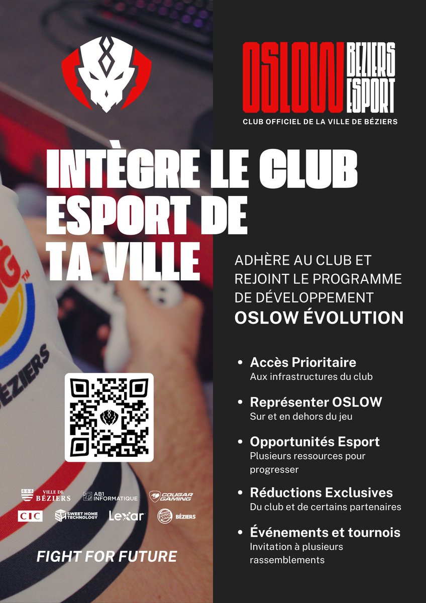 oslowesport's tweet photo. Les adhésions au club OSLOW Esport sont enfin ouvertes ! 🌟
Rejoignez dès maintenant le programme OSLOW ÉVOLUTION et soyez prêt pour nos sessions qui débutent en août ! 😍
➡️ https://t.co/KBLRJmTVT3
Venez faire partie de l'aventure !🤟
#Beziers #esport #oslow #gaming https://t.co/qR0NwA3FIT