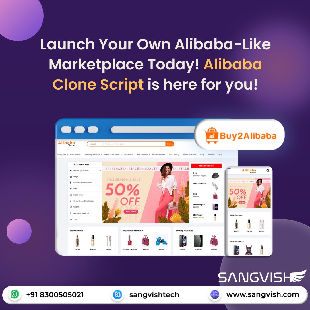 SangVishTech's tweet image. Transform your B2B dreams into reality with our Alibaba Clone Script! 🌐 Create a thriving marketplace that bridges businesses and drives global commerce.
Visit: sangvish.com/alibaba-clone/
#B2BMarketplace #AlibabaClone #ecommerce #BusinessGrowth #TechSolutions