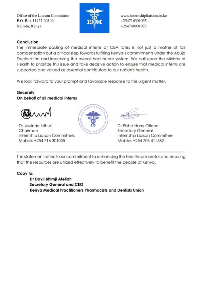 AbdikarimAbdow's tweet photo. The response of the unposted medical interns to the statement by @MOH_Kenya on the posting of medical interns. https://t.co/0eB4FhGf99