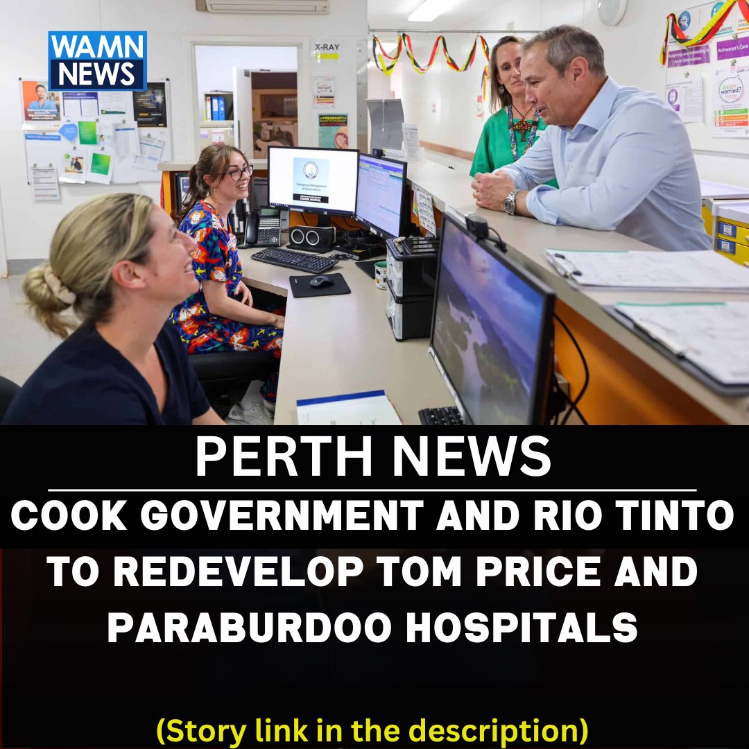 wamnnews's tweet photo. The Cook Gov &amp; @RioTinto to accelerate major redevelopments at Tom Price and Paraburdoo Hospitals, with an additional $20 mil contribution from the Resources Community Investment Initiative. DETAILS📌: https://t.co/X9T8XNpvNH #health #wapol #auspol #perthnews https://t.co/rPyjXlpqIu