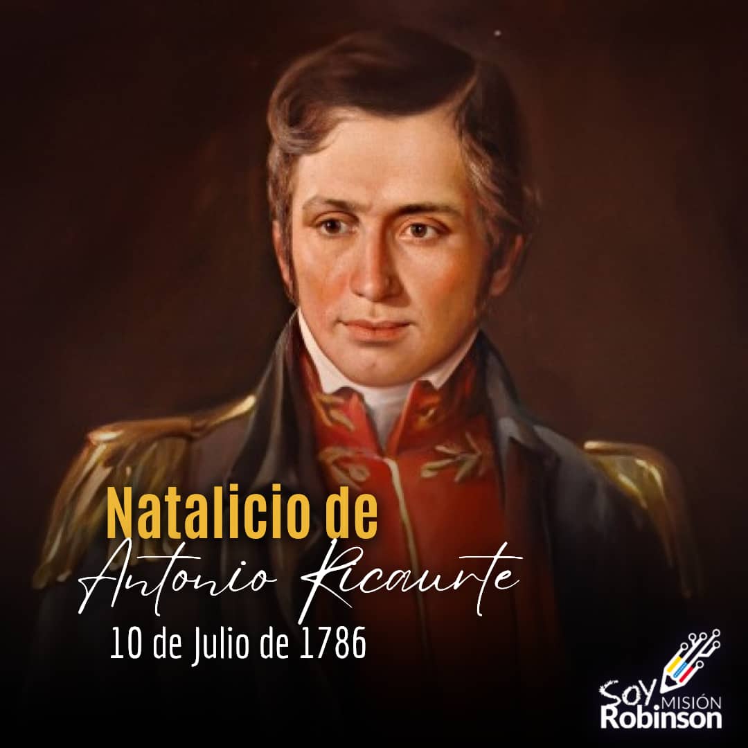 Se cumplen 238 años del natalicio de Antonio Ricaurte, conocido por sus compañeros como “El Chispero”, se destacó por su actuación en las Batallas de La Grita, Carache, Niquitao y Taguanes.

#PoesíaMundialEnVenezuela 

<a href="/NicolasMaduro/">Nicolás Maduro</a> 
<a href="/_LaAvanzadora/">Yelitze Santaella</a> 
<a href="/Sociabolivarian/">Lilian Oropeza</a>
