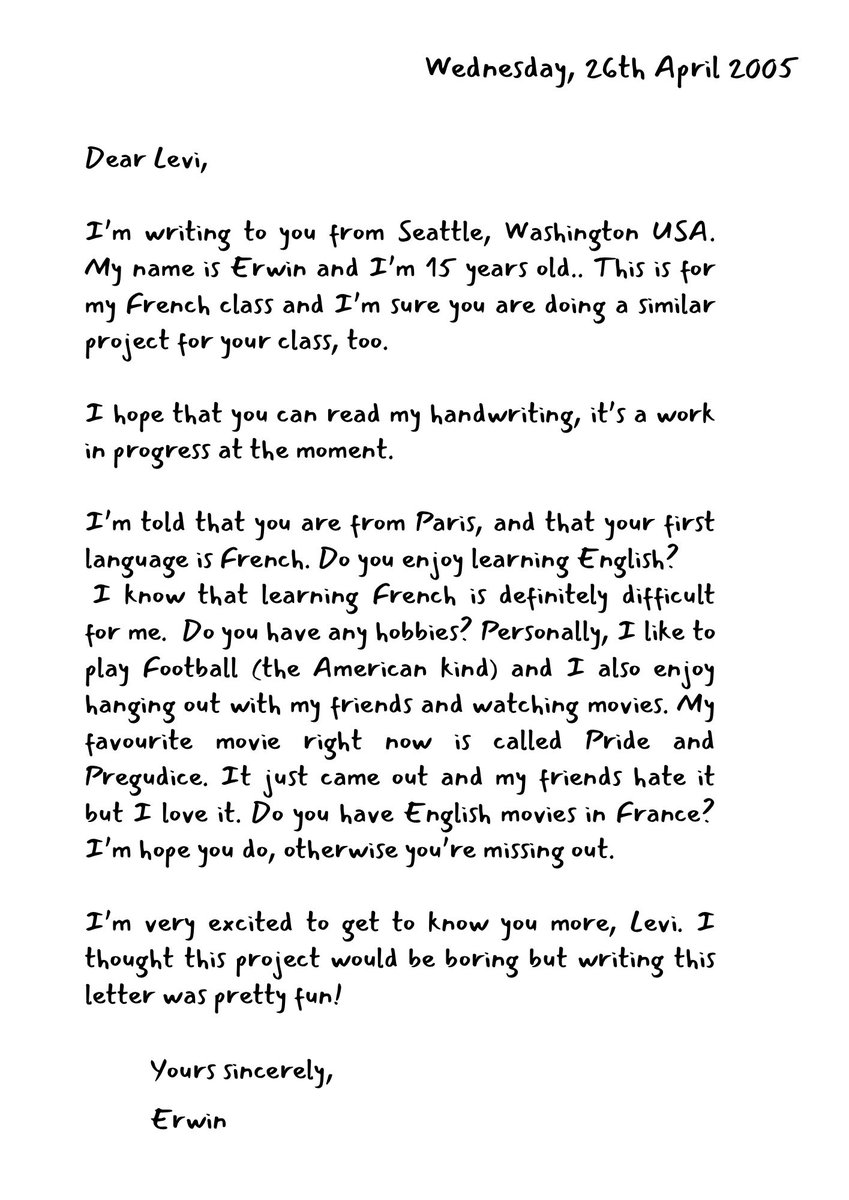 titanwriterlevi's tweet photo. To Levi, 26th April 2005. https://t.co/o47Mv1MNjd
