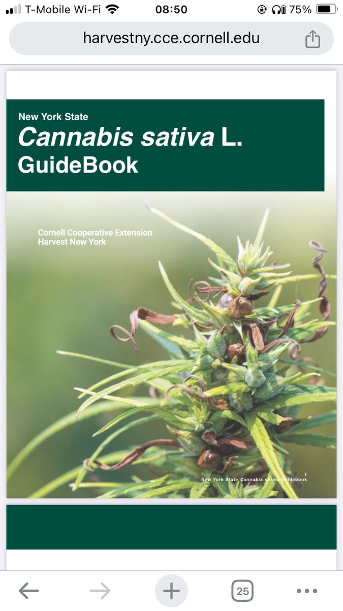 I would like to share our Cannabis sativa guidebook, y la traducción al español del manual de producción.

Guidebook found here: harvestny.cce.cornell.edu/uploads/doc_23…

y el manual aquí: cornell.app.box.com/s/up23h9k5xd8f…
<a href="/Jud_Reid/">Judson Reid</a> <a href="/CornellAgriTech/">Cornell AgriTech</a> <a href="/ccecornell/">Cornell Cooperative Extension</a> <a href="/CornellCALS/">Cornell CALS</a>