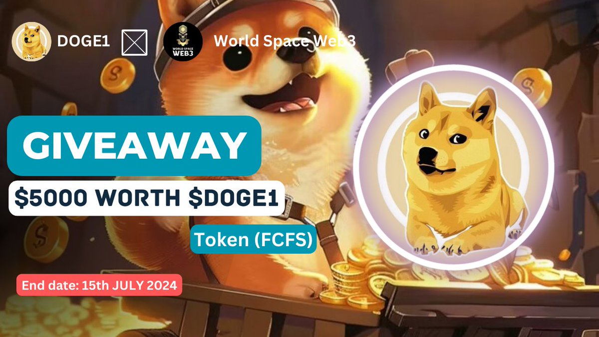 🤝 New Partnership Announcement

🎁 Giveaway : $5000 Worth of $DOGE1 For 400 Winners

➡ To Enter -
1⃣ Follow <a href="/DOGE_o1/">DOGE1</a> &amp; <a href="/WorldSpaceWeb3/">World Space Web3</a>
2⃣ Like, RT, Tag 3 Friends 
3⃣ Join TG : t.me/dogeofficial88
4️⃣ Comment Your Metamask Address

End: 15th JULY

#Airdrop #Giveaway #Earn