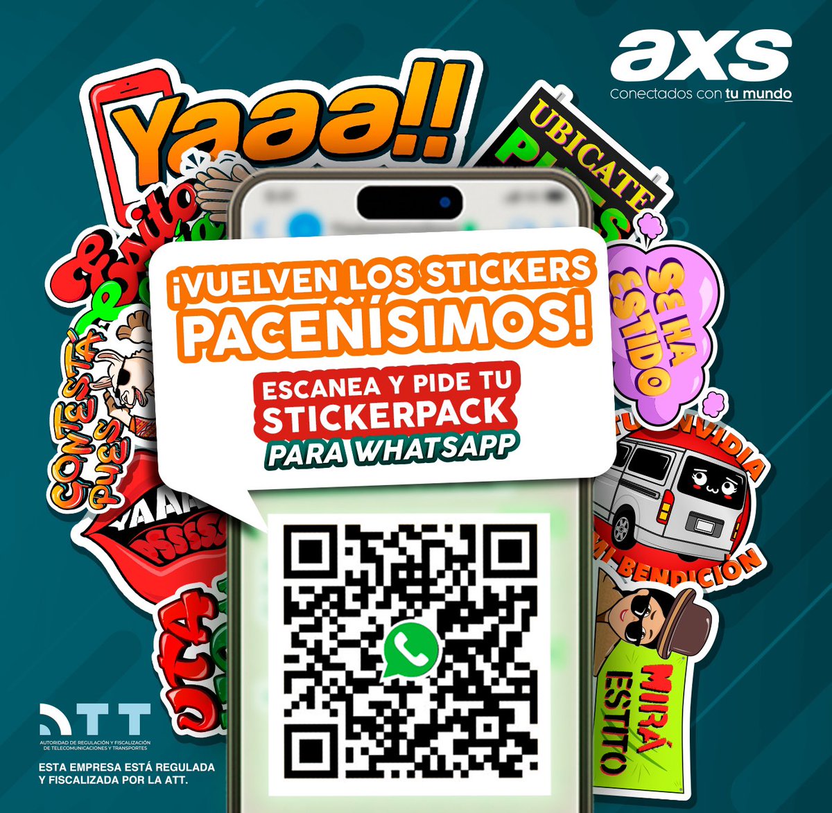 axsbolivia's tweet photo. ¡Mirá estito! 😱 ¡Los Stickers Paceñísimos de AXS ya están disponibles para WhatsApp! 🥳
✅ Pídelos ahora escaneando el QR o ingresando a este link: https://t.co/1TZnrgnif7
#ConectadosConTuMundo
#EstamosConectados
#AXSBolivia
#LaPaz https://t.co/4MxtNB8Y3I
