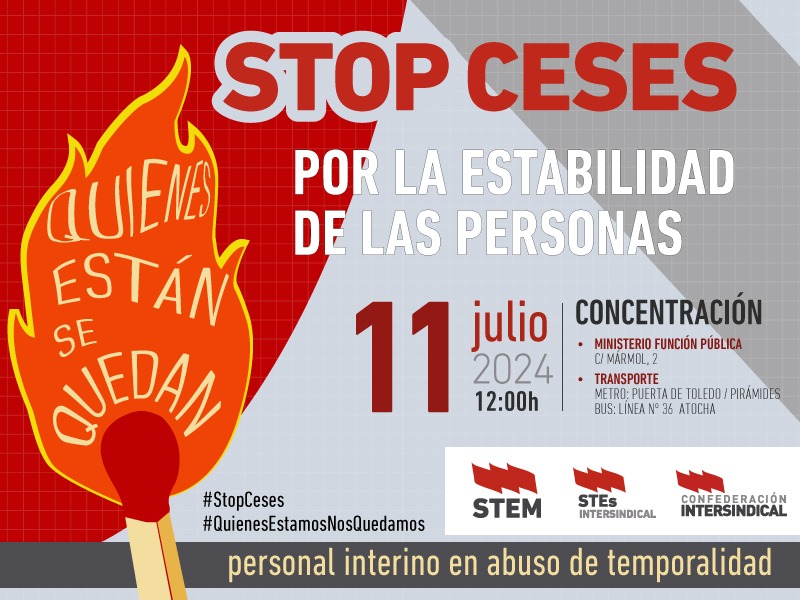 usteaeducacion's tweet image. 🚨 CONCENTRACIÓN POR LA ESTABILIDAD DE LAS PERSONAS

🗓️ jueves 11 de julio
⏰ 12.00h
📌 Ministerio Función Pública

📢 ¡ACUDE Y DIFUNDE!
 #QuienesEstamosNosQuedamos #StopCeses