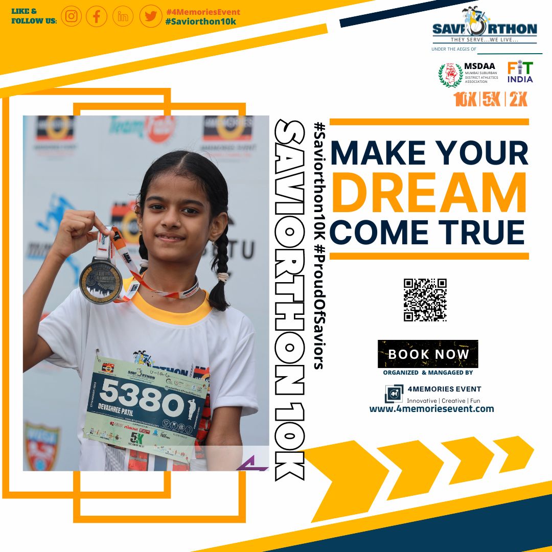 4memoriesevent's tweet image. #Dreams come true when we dare to pursue them with unwavering faith and relentless determination !

Do your registration and support for social cause!

townscript.com/e/3rd-edition-…

#Saviorthon #Saviorthon2024 #Run #Mumbai #Bandra #saviour #BMC #Navy #Army #Health #Ambassador #Medal