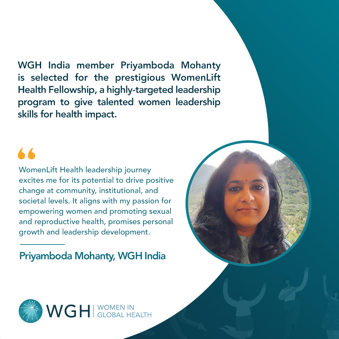 Women In Global Health (@womeningh) on Twitter photo <a href="/WGHIndia/">Women in Global Health India</a> Priyamboda Mohanty is selected for #WomenLift Health leadership program that offers women leaders in #health collaborative learning to deepen and elevate their #leadership impact.
#WGH calls for more women #leadership to elevate gender equity in decision making. <a href="/WGHIndia/">Women in Global Health India</a> Priyamboda Mohanty is selected for #WomenLift Health leadership program that offers women leaders in #health collaborative learning to deepen and elevate their #leadership impact.
#WGH calls for more women #leadership to elevate gender equity in decision making.