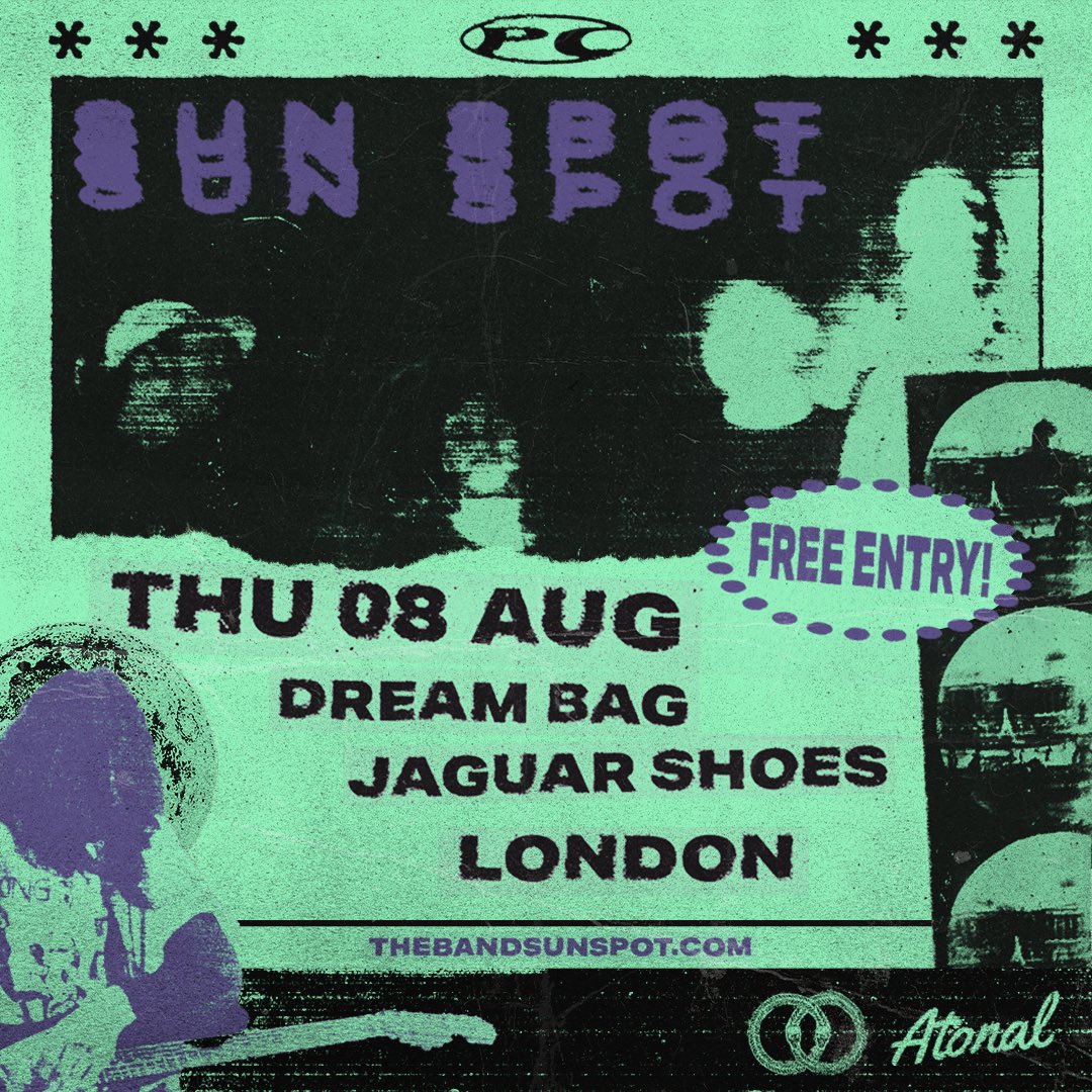 SUN SPOT (@thebandsunspot) on Twitter photo Gassed to announce that we’re heading back to London next month for a FREE ENTRY headline show at <a href="/JaguarShoesBar/">DreamBagsJaguarShoes</a> courtesy of <a href="/permanentcreeps/">Permanent Creeps</a> ✨
Plus special guests TBC
Tickets: shorturl.at/XXMCY Gassed to announce that we’re heading back to London next month for a FREE ENTRY headline show at <a href="/JaguarShoesBar/">DreamBagsJaguarShoes</a> courtesy of <a href="/permanentcreeps/">Permanent Creeps</a> ✨
Plus special guests TBC
Tickets: shorturl.at/XXMCY