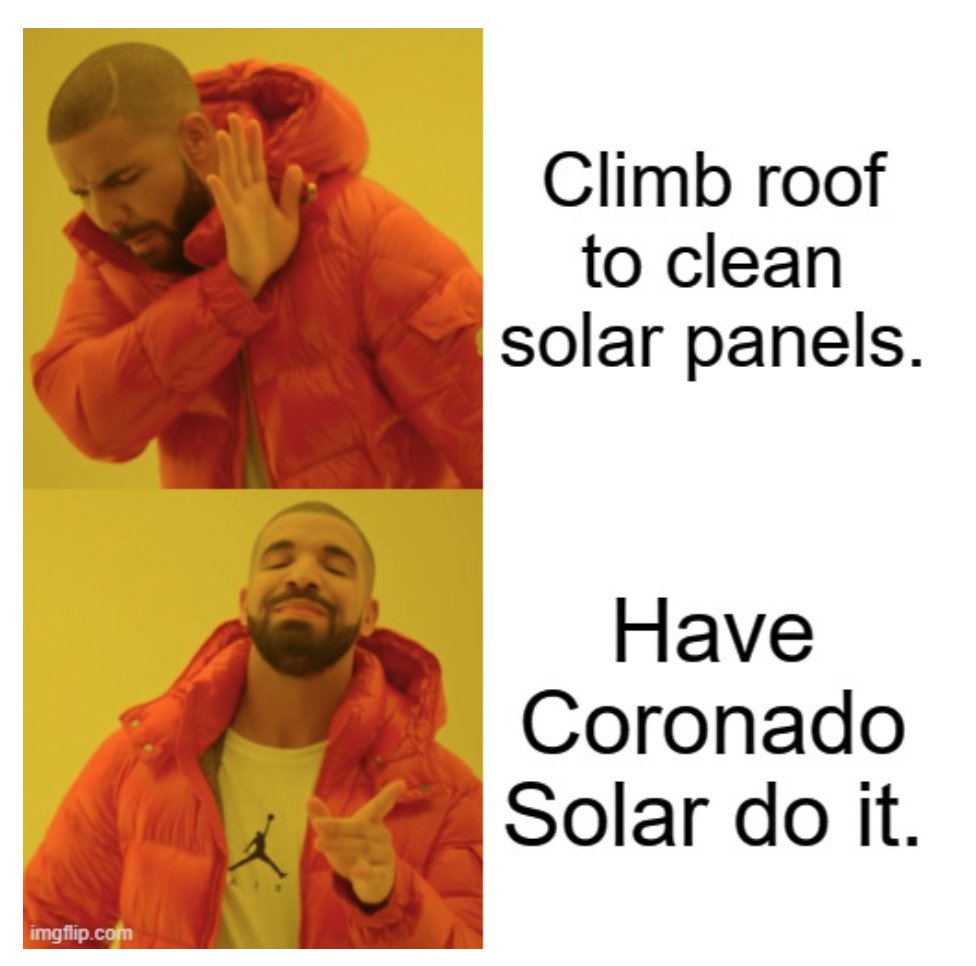 CoronadoSolar2's tweet photo. Have your solar panels collected grime and debris over time and need a good cleaning? We can do it! We also offer service plans that cover regular cleaning and performance checkups, even if you didn't buy your panels from us! #solarpanelservice #solarpanelcleaning #solarpanels https://t.co/HY9ytFydtM