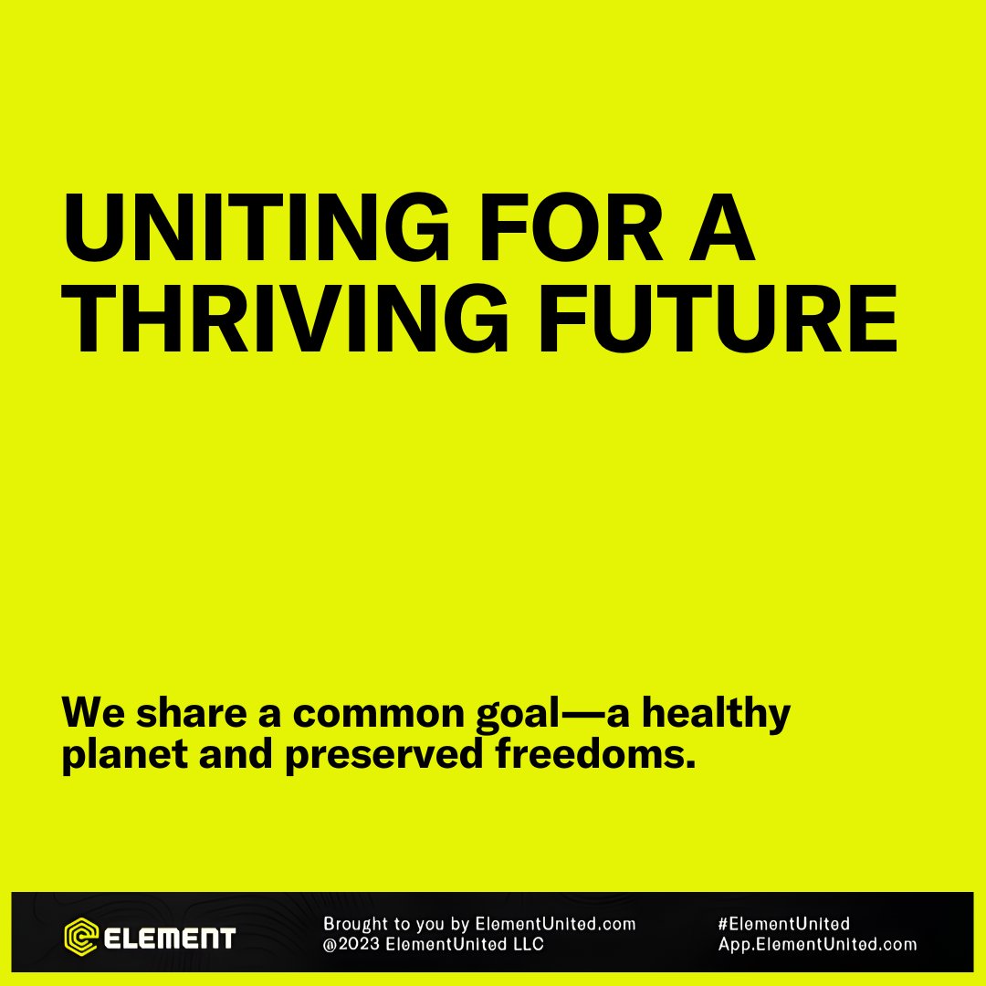 GoElementUnited's tweet photo. We share a common goal—a #HealthyPlanet and preserved freedoms. By engaging in inclusive dialogue and embracing #SustainableChoices, we can find #BalancedSolutions for generations to come. Join the conversation today ➡️ https://t.co/pp3T5dFXsD https://t.co/IaE2f4MG5U