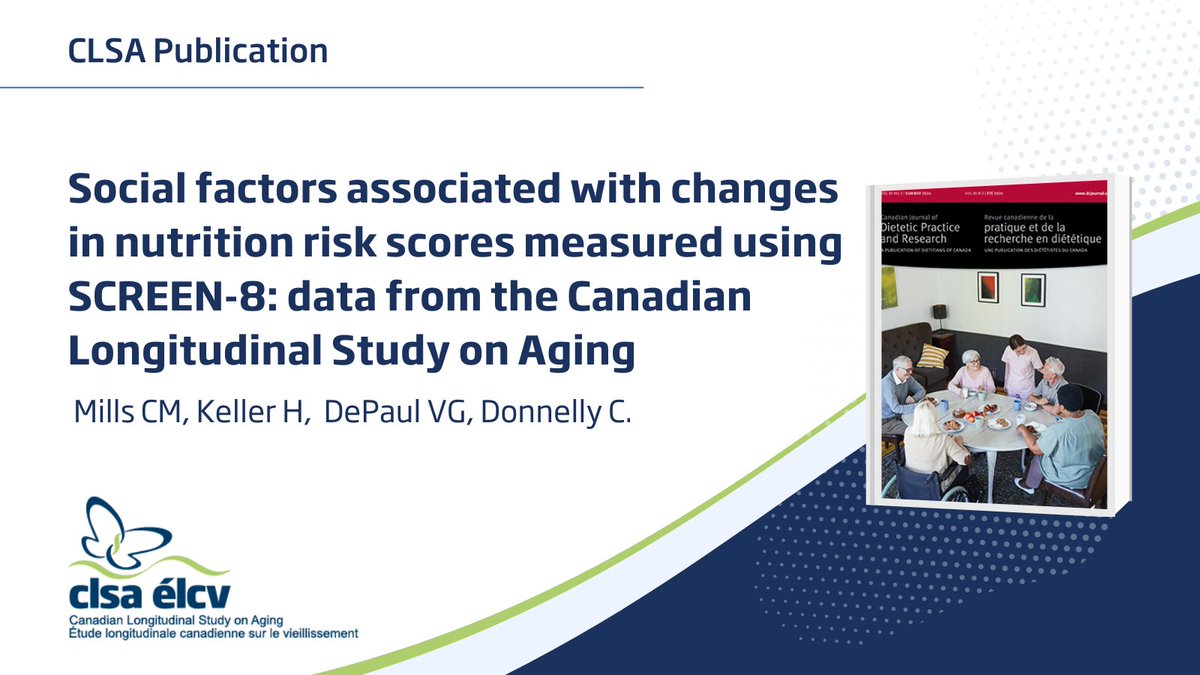 Canadian Longitudinal Study on Aging (CLSA) (@clsa_elcv) on Twitter photo CLSAFindings💡: Social factors associated with changes in nutrition risk scores measured using SCREEN-8: data from the Canadian Longitudinal Study on Aging
Cc: <a href="/ChrisMillsRD/">Chris Mills, RD, MPH, PhD, She/Her 🇨🇦</a> <a href="/HeatherHKeller/">Heather Keller</a> <a href="/UWaterlooKHS/">UWaterloo Kinesiology and Health Sciences</a> @SchlegelUW_RIA <a href="/UWResearch/">Waterloo Research</a>
<a href="/queensu/">Queen's University</a>
🔗: ow.ly/59Xi50SyovU CLSAFindings💡: Social factors associated with changes in nutrition risk scores measured using SCREEN-8: data from the Canadian Longitudinal Study on Aging
Cc: <a href="/ChrisMillsRD/">Chris Mills, RD, MPH, PhD, She/Her 🇨🇦</a> <a href="/HeatherHKeller/">Heather Keller</a> <a href="/UWaterlooKHS/">UWaterloo Kinesiology and Health Sciences</a> @SchlegelUW_RIA <a href="/UWResearch/">Waterloo Research</a>
<a href="/queensu/">Queen's University</a>
🔗: ow.ly/59Xi50SyovU