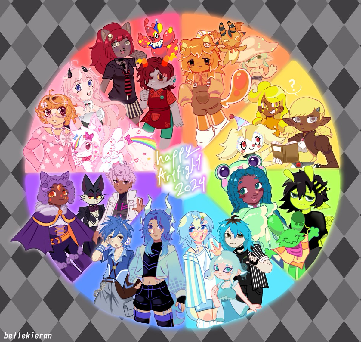 belle_kieran's tweet photo. ARTFIGHT 2024 MASS ATTACK! "a color palette full of you" 🌈🎨
artists listed in replies!
#artfight #artfight2024 https://t.co/RazvRKOJV9