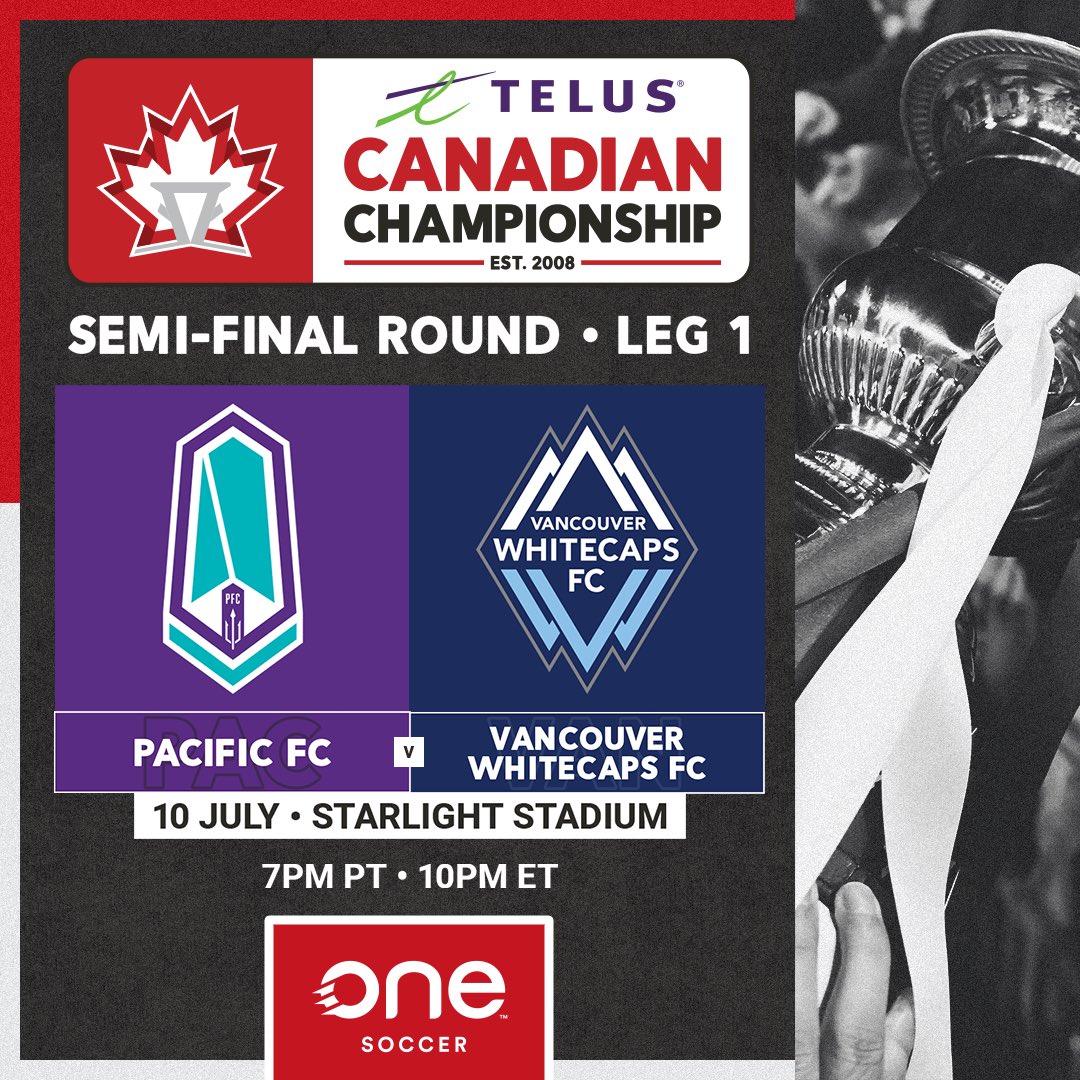 CanadaSoccerEN's tweet photo. Semifinal action continues in the TELUS Canadian Championship with a provincial battle between Vancouver Whitecaps FC and Pacific FC! 🍁

#CanChamp https://t.co/Oemcd0M1ge