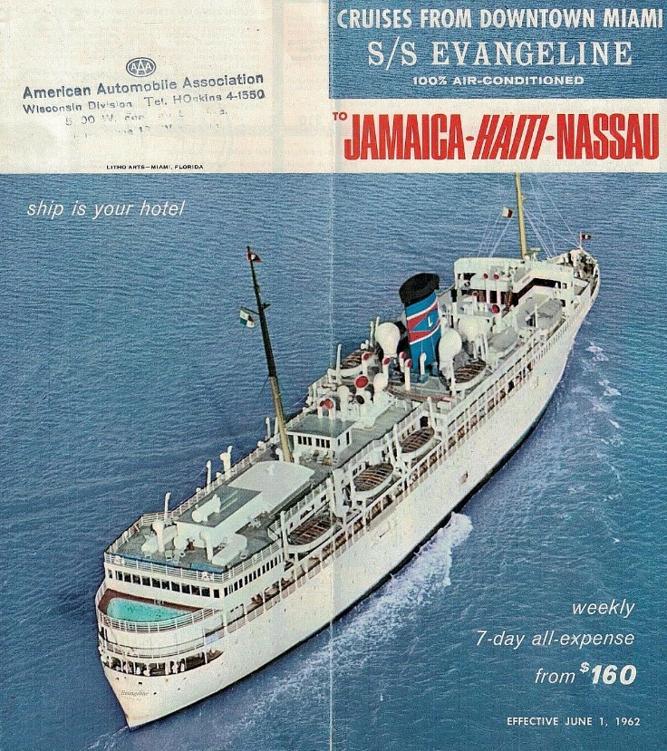 PortMiami's tweet photo. #TakingYouBack to 1962 when the SS Evangeline was sailing out of Miami doing seven-day cruises. https://t.co/1mFfzW1iiv