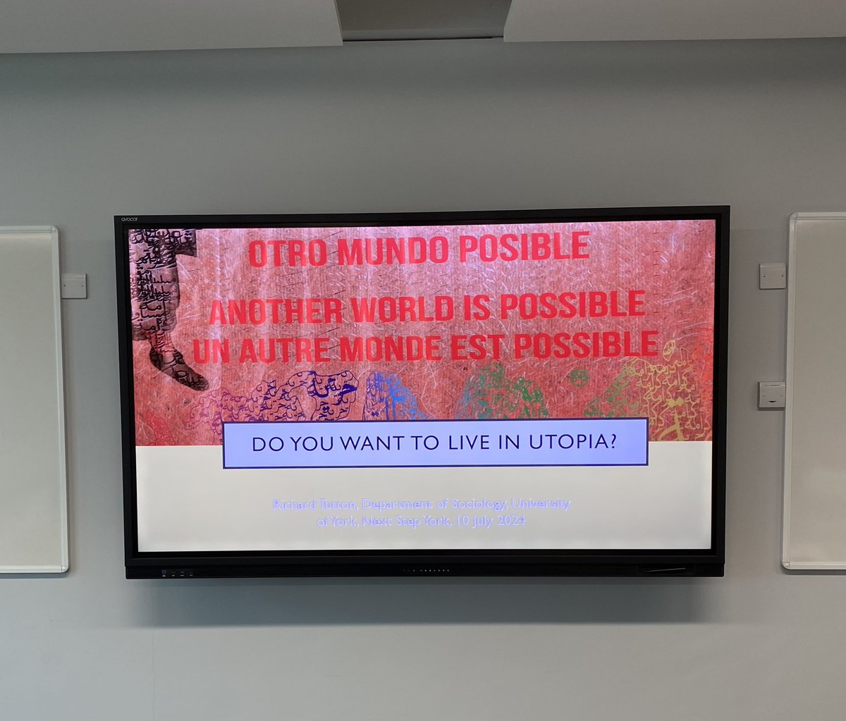 Gearing up for my talk on utopia and sociology to Year 12 students visiting campus as part of the Next Step York summer school. <a href="/UoYSociology/">Department of Sociology</a>