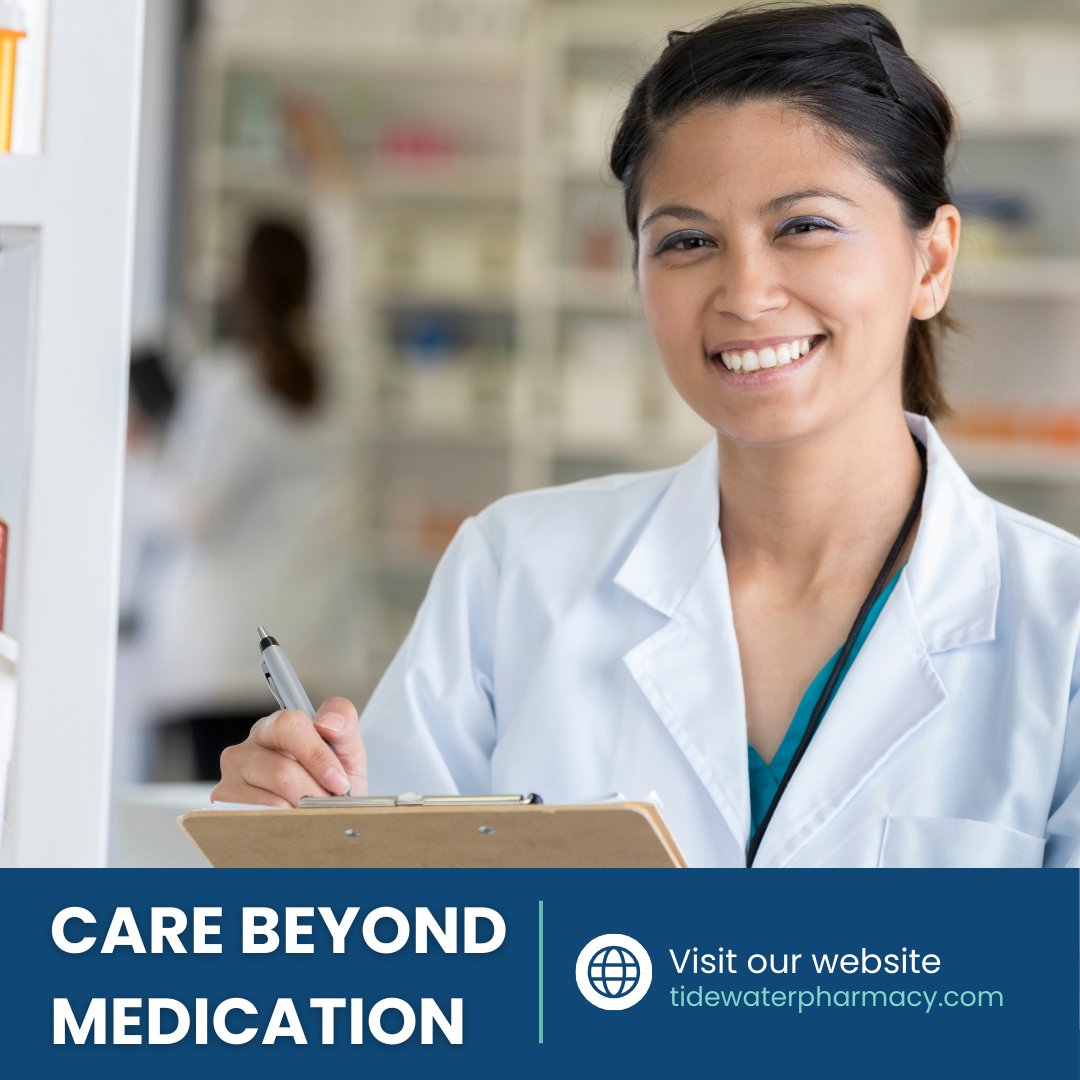 At Tidewater Pharmacy, we go beyond just filling prescriptions. Our commitment is to your overall well-being. Experience care beyond medication. 

#CareBeyondMedication #TidewaterPharmacy #WellnessFirst #CommunityCare