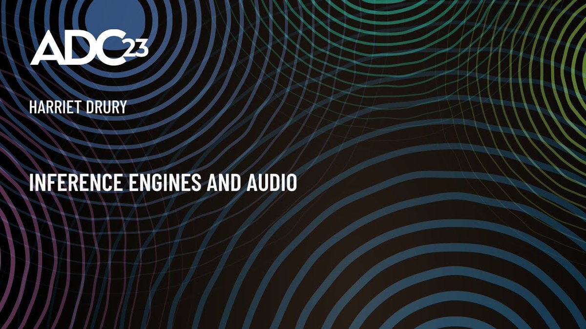 audiodevcon's tweet photo. We have just released a new ADC Conference Video! 

Inference Engines and Audio - by @drury_harriet - ADC23

https://t.co/R6xr9Q485o

#AI #CMajor #MachineLearning #Programming #audiodevcon https://t.co/5oPmYGUfdl