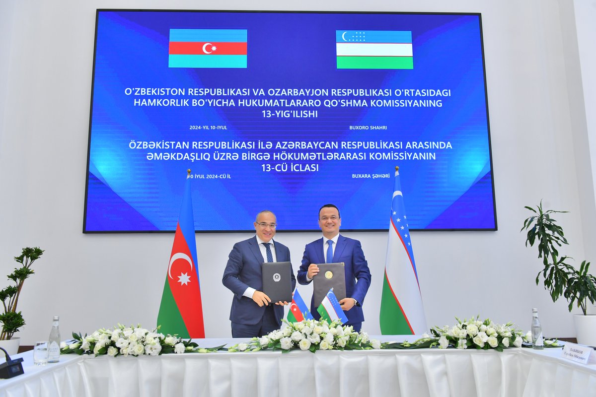 antiinhisar's tweet image. İqtisadiyyat naziri Mikayıl Cabbarovun (@MikayilJabbarov) rəhbərlik etdiyi nümayəndə heyəti Özbəkistana işgüzar səfər edib, iqtisadi sahədə birgə fəaliyyətin genişləndirilməsi məqsədilə yeni imkanlar nəzərdən keçirilib.

Ətraflı - bit.ly/3S0pMoG

#EconomyAz