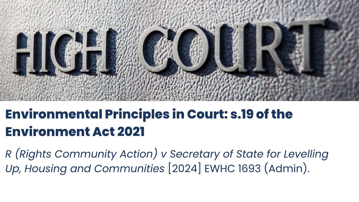 In this #elb post, <a href="/FTB_law/">Francis Taylor Building</a>'s Jonathan Welch provides an overview and comment on the first High Court judgment to consider s.19 of the Environment Act 2021
tinyurl.com/435j6ytm
Subscribe to #elb tinyurl.com/55nr7usa
#environmentallaw #HighCourt #blog #EnvironmentAct2021