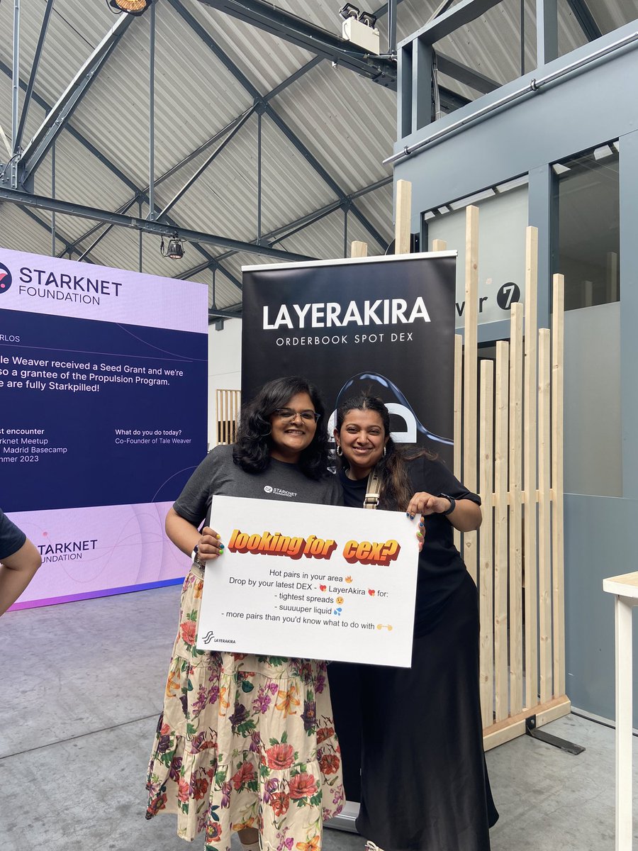 gyanlakshmi's tweet photo. Looking for a sassy cexxx?
Look no further than @LayerAkira
With @VivekNivedita 🥰
@Starknet #StarknetCC https://t.co/qJjbyrfMzH