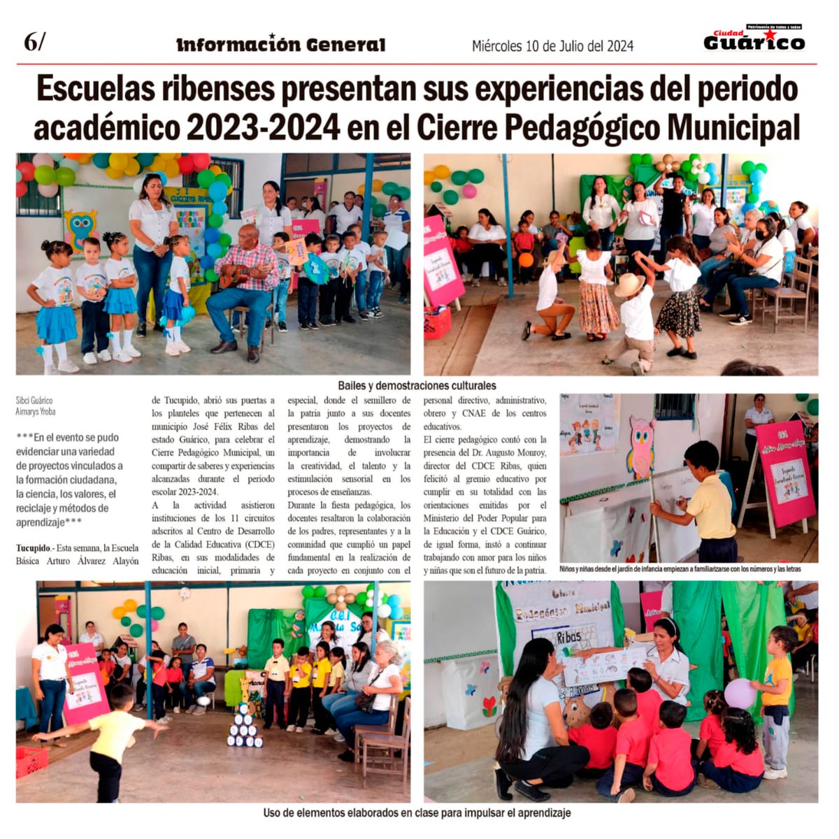 CDCEGuarico's tweet photo. #PoesíaMundialEnVenezuela
#EducaciónEsNoticia📰🗞️
🗣️📣 Escuelas ribenses presentan sus experiencias del periodo académico 2023-2024 en el Cierre Pedagógico Municipal.
@NicolasMaduro 
@_LaAvanzadora 
@MPPEDUCACION 
@CDCEGuarico 
@EliasEducacion1 
@josemvasquez 
@Gob_Guarico https://t.co/9DY7V7CpVr