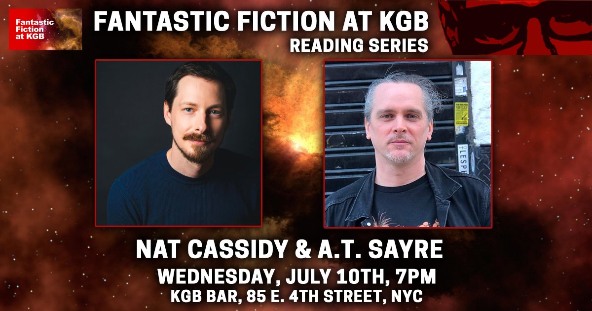 Matthew Kressel π± π² π πͺ π½ (@mattkressel) on Twitter photo TONIGHT! Join us with Nat Cassidy & A.T. Sayre for our Fantastic Fiction at KGB reading series, 7pm at the KGB Bar! Come one, come all! <a href="/natcassidy/">Nat Cassidy, Post-and-Ghoster</a> <a href="/AtSayre/">A.T. Sayre</a> <a href="/EllenDatlow/">Ellen Datlow</a> TONIGHT! Join us with Nat Cassidy & A.T. Sayre for our Fantastic Fiction at KGB reading series, 7pm at the KGB Bar! Come one, come all! <a href="/natcassidy/">Nat Cassidy, Post-and-Ghoster</a> <a href="/AtSayre/">A.T. Sayre</a> <a href="/EllenDatlow/">Ellen Datlow</a>