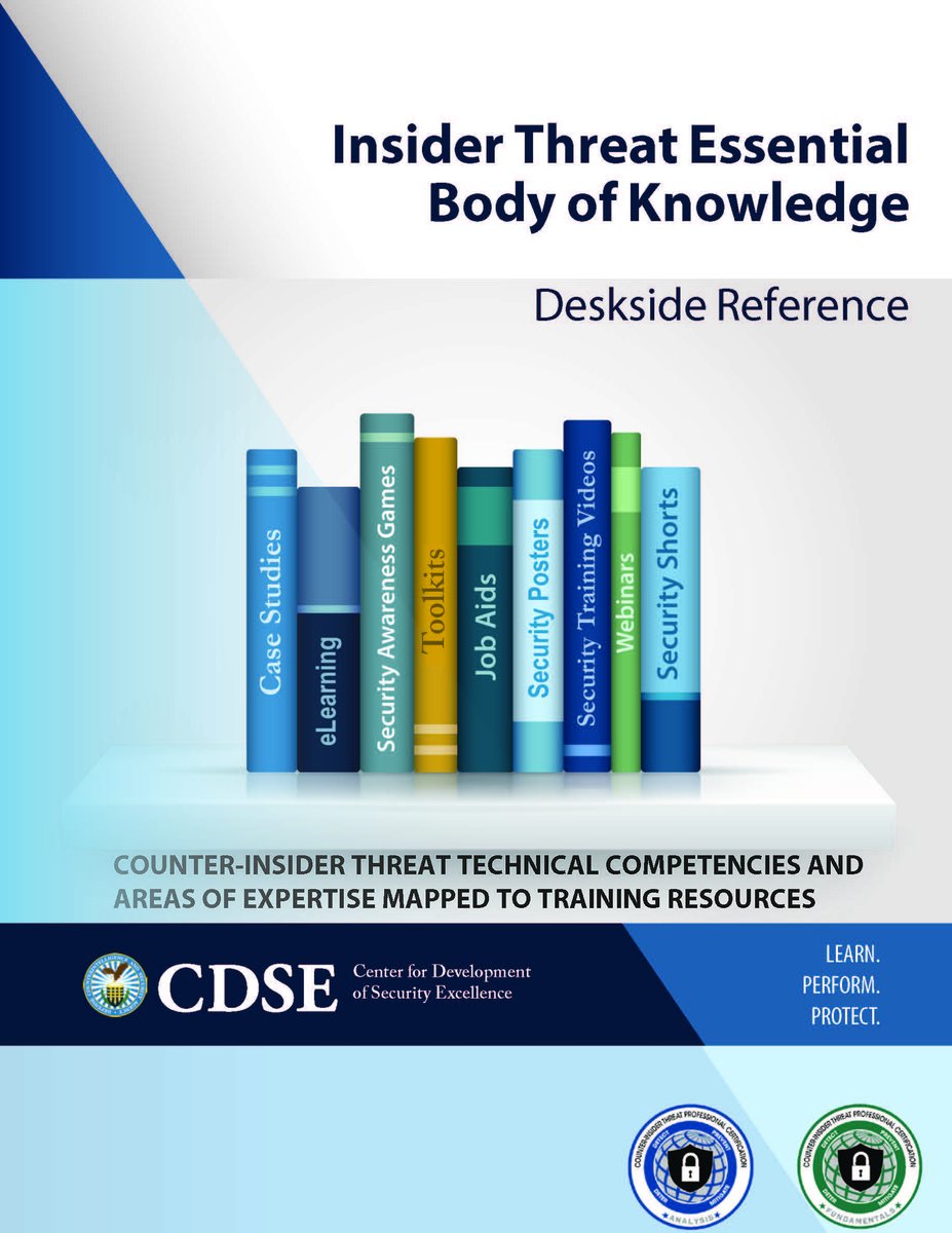 TheCDSE's tweet image. Check out the “Insider Threat Essential Body of Knowledge” deskside reference, a useful tool that can assist with yielding positive testing outcome when preparing for the CCITP exam.

cdse.edu/Portals/124/Do…

#CDSE #InsiderThreat #BodyOfKnowledge