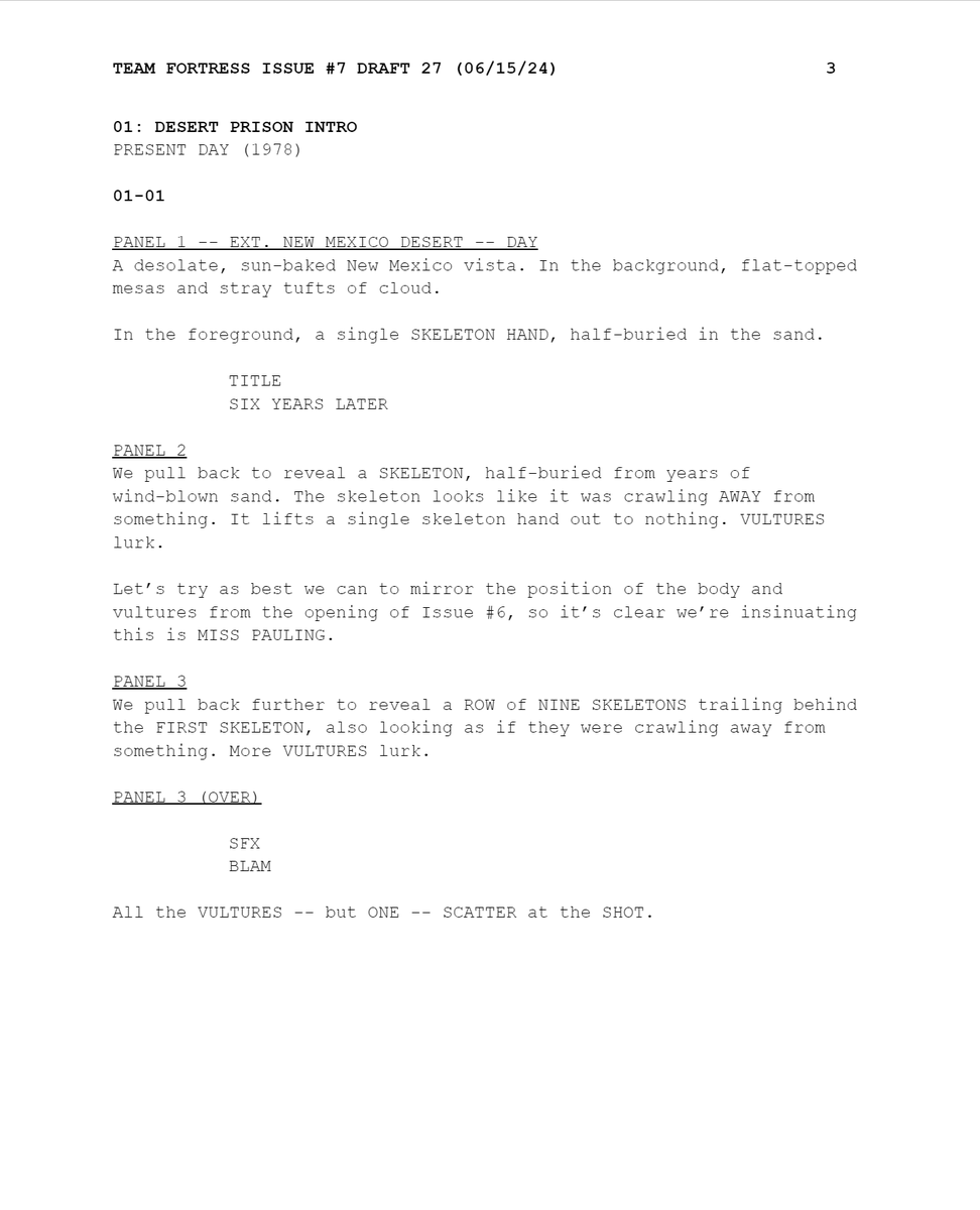 Erik Wolpaw and Jay Pinkerton confirmed that the 7th comic for TF2 is being actively drawn and the script is finished!
