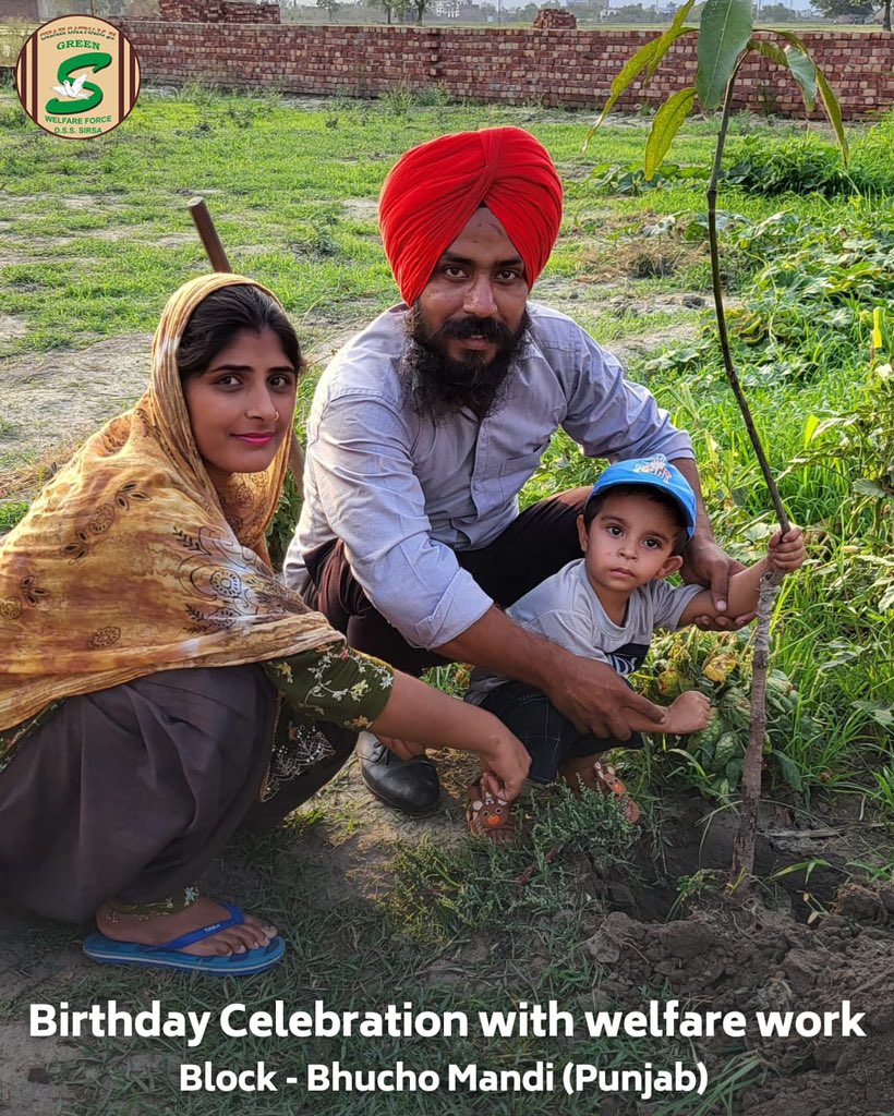 GreenSwelfares's tweet photo. Shah Satnam Ji Green ’S’ Welfare Force Wing volunteers celebrated their birthdays in a unique and impactful way by planting saplings. This act of planting trees not only marked their special day but also contributed to creating a greener environment. Their commitment to environmental stewardship highlights the importance of giving back to nature, ensuring a healthier and more sustainable future for all. Through these thoughtful actions, they turned their celebrations into meaningful contributions to the planet. #TreePlantation #DeraSachaSauda