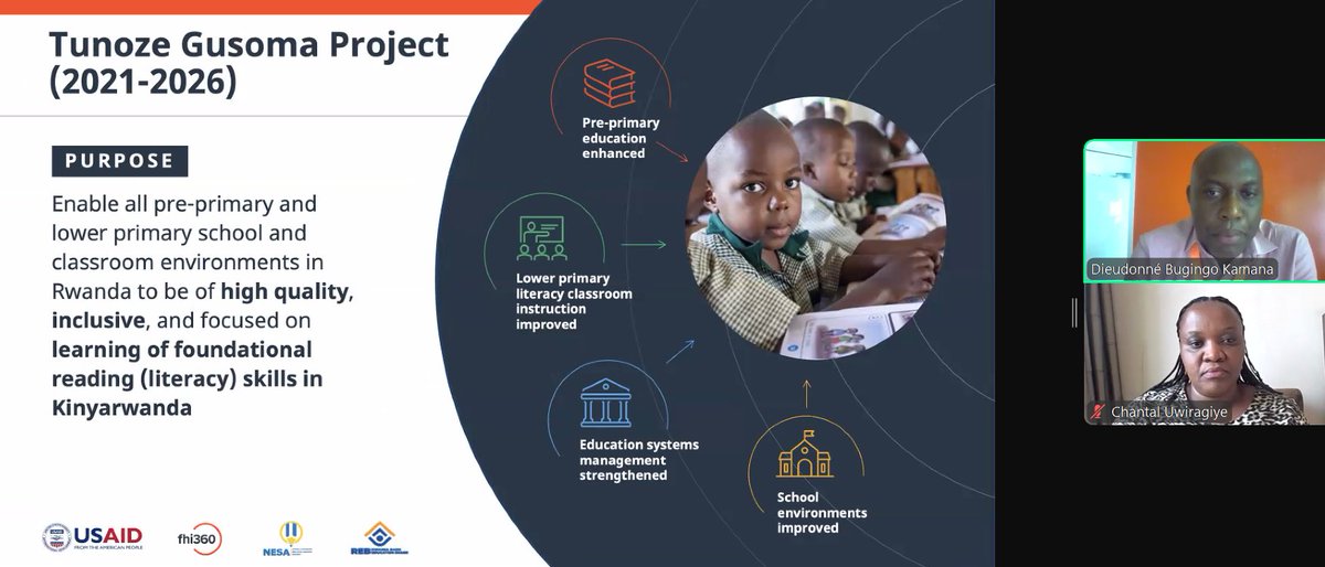Better_Purpose's tweet photo. Chantal Uwiragiye (Technical Director) and Dieudonné Kamana (MEL Director) shares more about the #Rwanda @TunozeGusoma project, and a partial view on what the #MiddleTier in Rwanda looks like. https://t.co/30qaVzsyYr