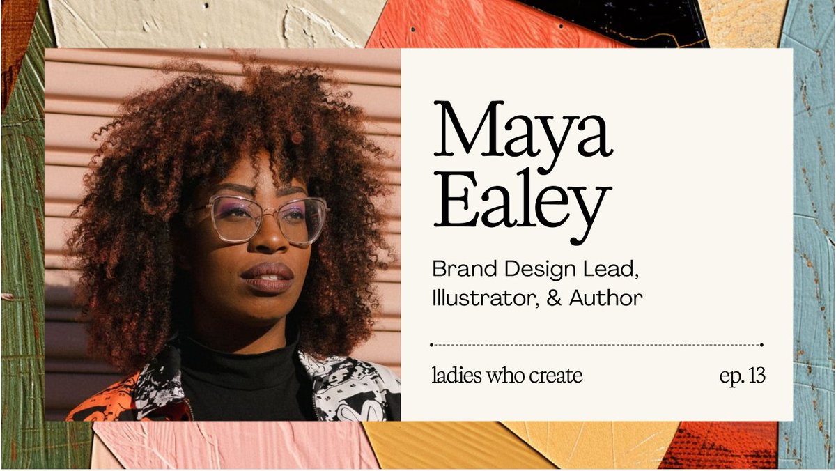 Ladies Who Create (@ladieswhocreate) on Twitter photo Episode 1️⃣3️⃣ is live!
In this episode, we have an inspiring conversation with our exceptionally talented guest Maya Ealey (<a href="/MayaEaley/">Maya Ealey</a>) Brand Design Lead, Illustrator, and Author.
In this episode we discuss:
🌟 Maya's early career and journey into design
🌟 Her experiences Episode 1️⃣3️⃣ is live!
In this episode, we have an inspiring conversation with our exceptionally talented guest Maya Ealey (<a href="/MayaEaley/">Maya Ealey</a>) Brand Design Lead, Illustrator, and Author.
In this episode we discuss:
🌟 Maya's early career and journey into design
🌟 Her experiences
