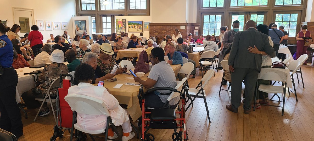 NYPD23Pct's tweet photo. Celebrating the Pillars of East Harlem. Commissioner Lorraine Cortes-Vasquez joined our Community Affairs officers and older adult liaison who hosted a luncheon to celebrate the older community. @NYCAging @NYPDPBMN #communityaffairs #crimeprevention https://t.co/PmZikUzBTG