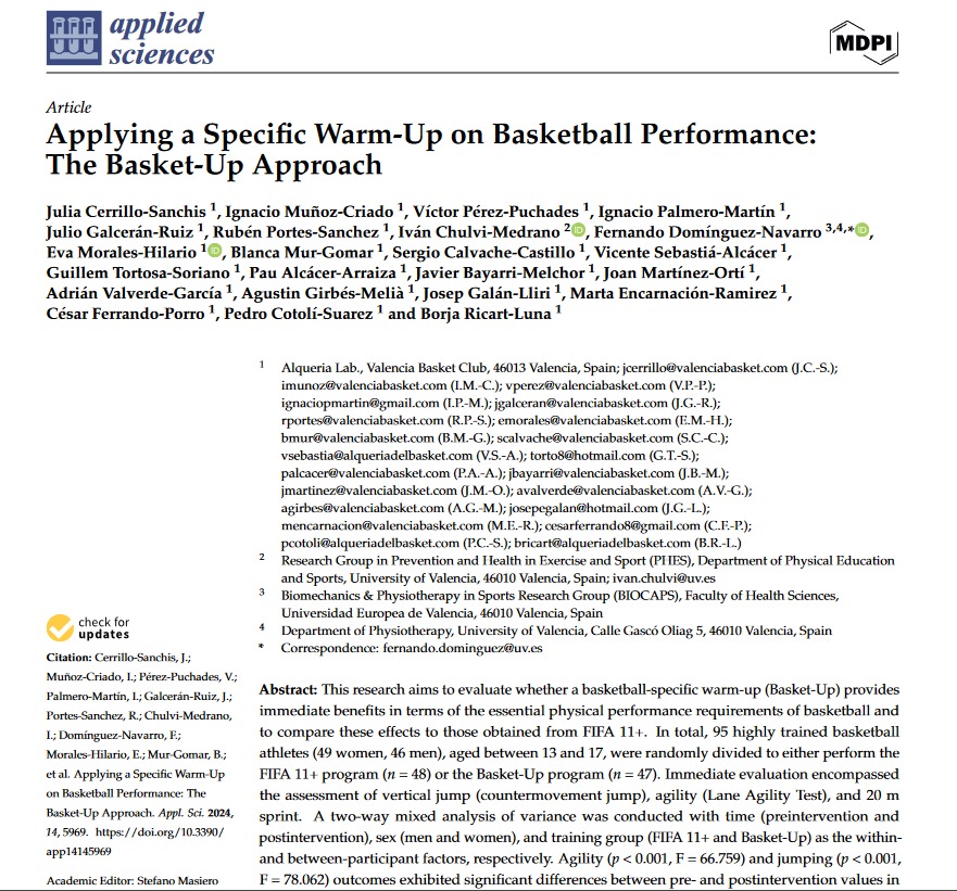 Después de unos meses de trabajo, ya está aquí Basket Up.

Desde las distintas áreas que constituyen el departamento de rendimiento de Valencia Basket se ha creado un programa de activación especifico para jugadores y jugadoras de baloncesto. 1/2