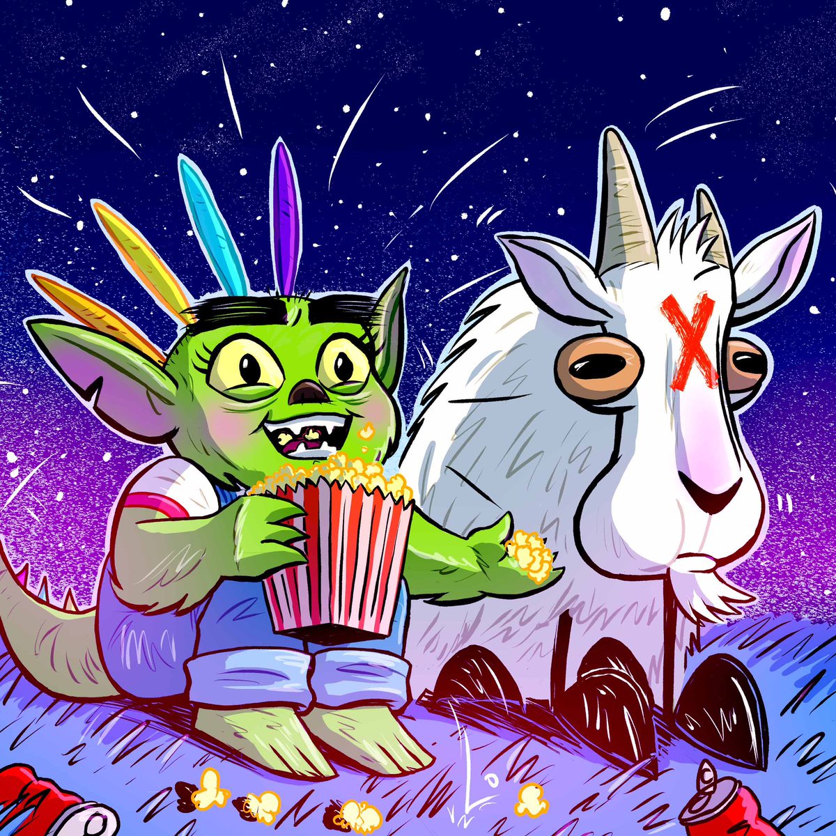 TiCComics's tweet image. Surprise! New strip on the site, go there now to read it! 

Link: tongueincheekcomics.com/elle-chupacabra

Written by @streakercomics and illustrated by @ShoKeepsDrawing 

#indiecomicart #supportindiecomics #goats #chupracabra