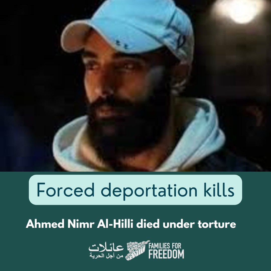 Forced deportation kills. <a href="/snhr/">Syrian Network</a> has documented the killing of a young Syrian man from the Damascus countryside, named Ahmed Nimr al-Hilli, after he was forcibly returned from Lebanon.
#SyriaNotSafe
#StopDeportation
#enforceddisappearance
snhr.org/blog/2024/07/0…
