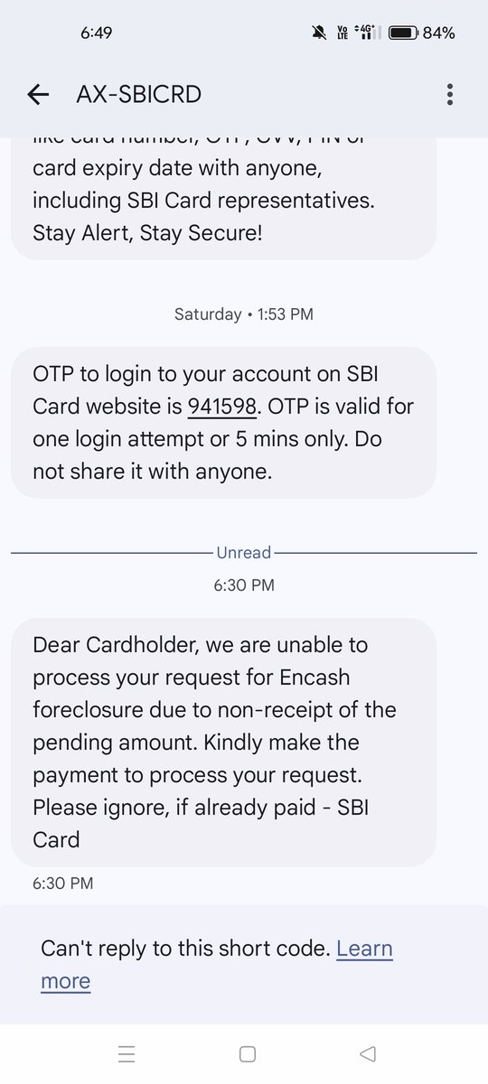 chandradevindia's tweet photo. Just got message
World's fraud company
#sbicardscam 
I paid all the amounts but they are not sure how much amounts to loot from the customer , got many calls from SBI customer care but they are clueless and they do not have correct information or knowledge https://t.co/FVjeyllVB9