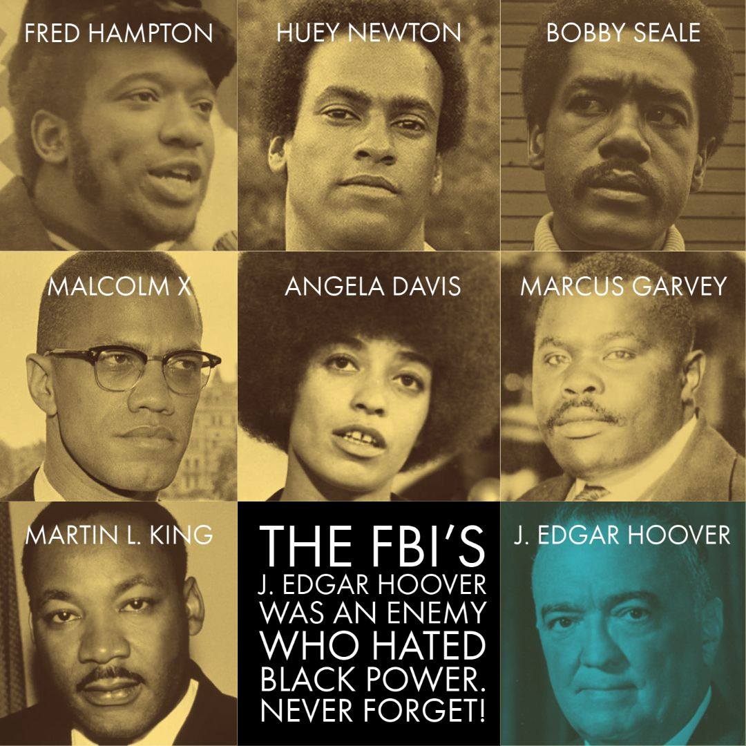 GWANJEZ's tweet photo. J. Edgar Hoover was an enemy to Black people. The FBI headquarters are currently named after J. Edgar Hoover. In other words, the FBI honors a man who terrorized, sabotaged, and destroyed some of our strongest Black leaders, Never Forget! https://t.co/YT7oGyyu4Z