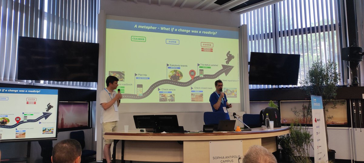 Nassim Bounouas (@n_bounouas) on Twitter photo « Un Dev, un Ops et Git - Seront ils autorisés à casser la prod? » #rivieradev
Merci <a href="/FabricePipart/">Fabrice Pipart</a> et <a href="/jsearby06/">Searby James</a> pour ce roadtrip à travers les changes ! Toujours au top ! « Un Dev, un Ops et Git - Seront ils autorisés à casser la prod? » #rivieradev
Merci <a href="/FabricePipart/">Fabrice Pipart</a> et <a href="/jsearby06/">Searby James</a> pour ce roadtrip à travers les changes ! Toujours au top !