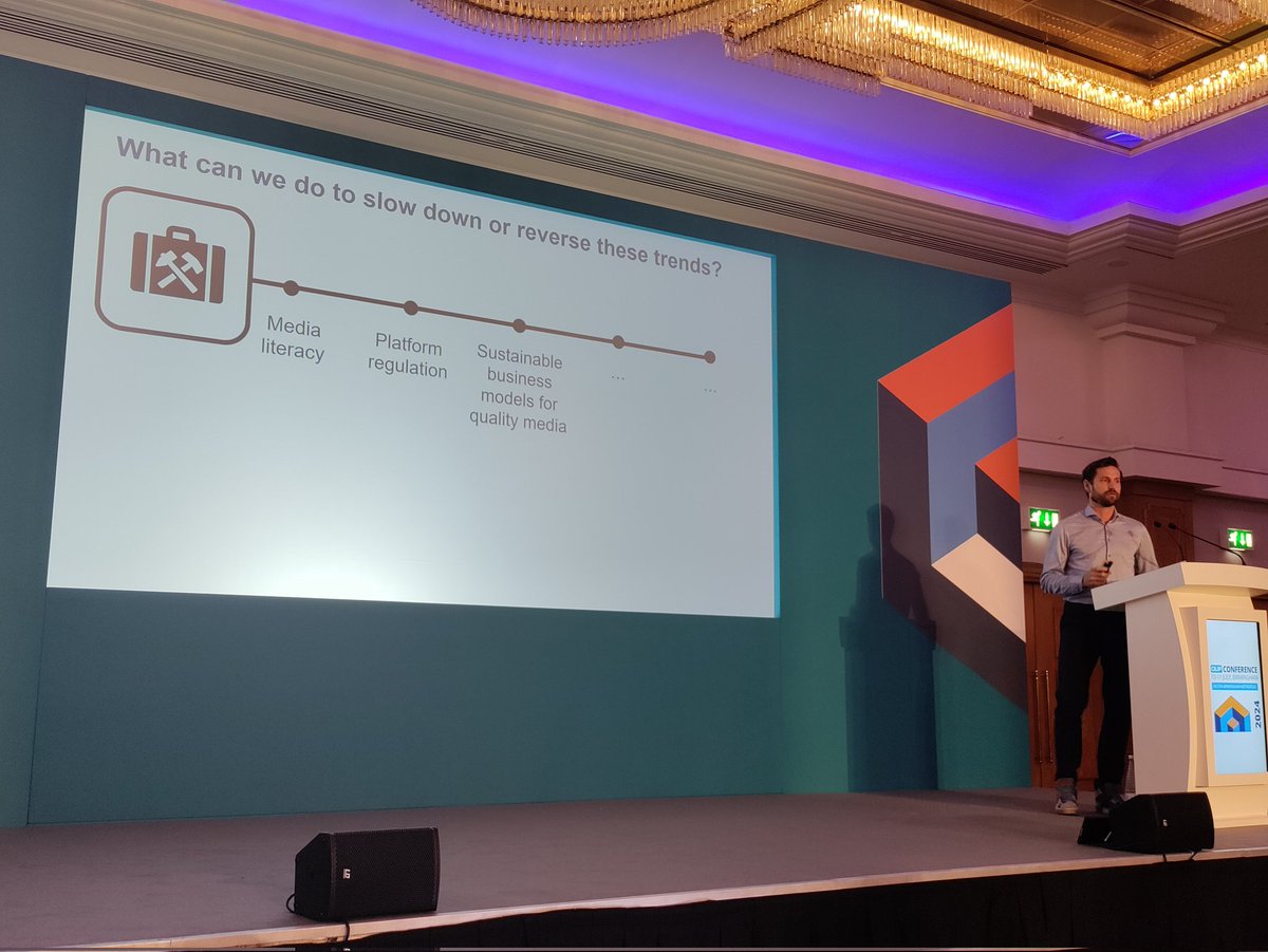 CILIPinfo's tweet photo. Despite painting a picture of increasing polarisation and decrease in trust in institutions, there are ways to slow down #truthdecay, and #MediaLiteracy is key. #CILIPConf24 https://t.co/RRDlVGsl5o