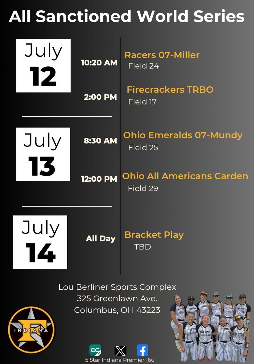FiveStarPremier's tweet photo. Last stop for the summer, Columbus Ohio for the All Sanctioned World Series.
These ladies have been working hard and it shows.
Can't wait to see what we accomplish in Columbus! https://t.co/MT8Yj7dUEm