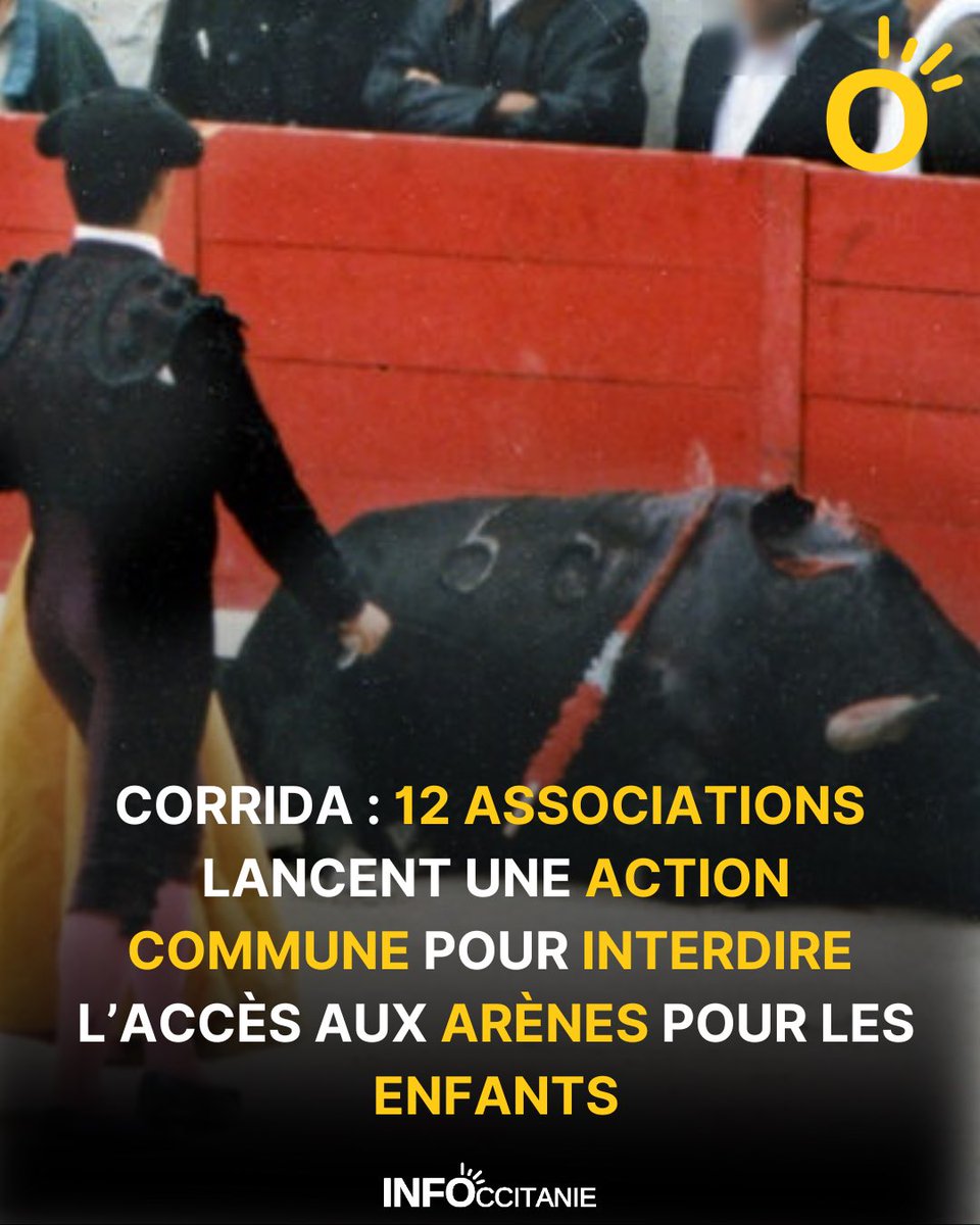 infoccitanie's tweet photo. #Corrida : 12 associations lancent une action commune pour interdire l’accès aux arènes pour les enfants ! @Anticorrida @peta @BeziersColbac @onevoiceanimal ℹ️ https://t.co/ny2hxwBIzr https://t.co/XRrLIWq1pj