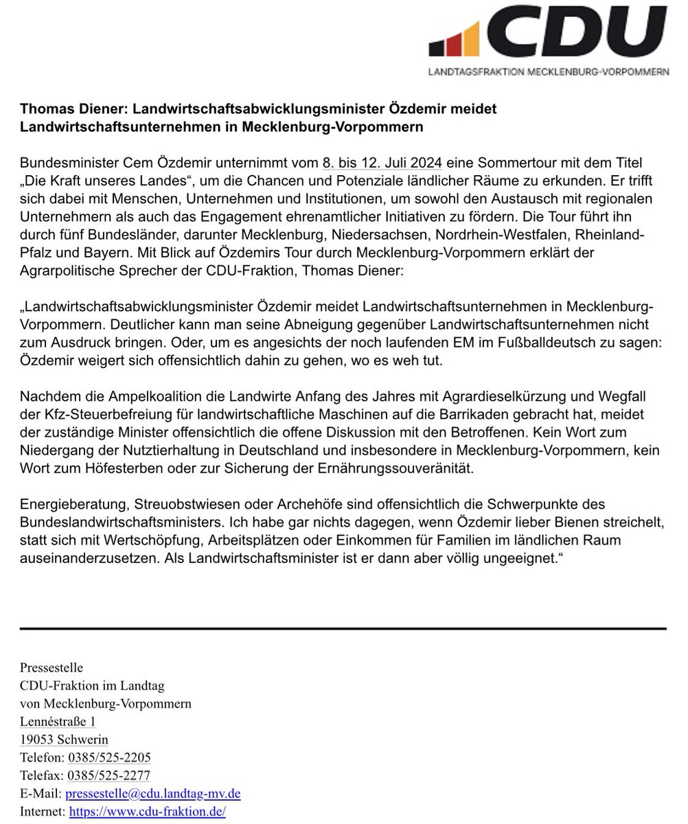 thomasdiener's tweet photo. #cdufraktionmv #cdumv #mv #ländlicherraum #rücktrittözdemir #landwirtschaft #erdbeerkuchen #abwicklung https://t.co/nYi4v3zBk8