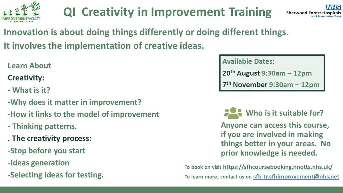Sherwood Forest Hospitals Improvement Faculty tweet media