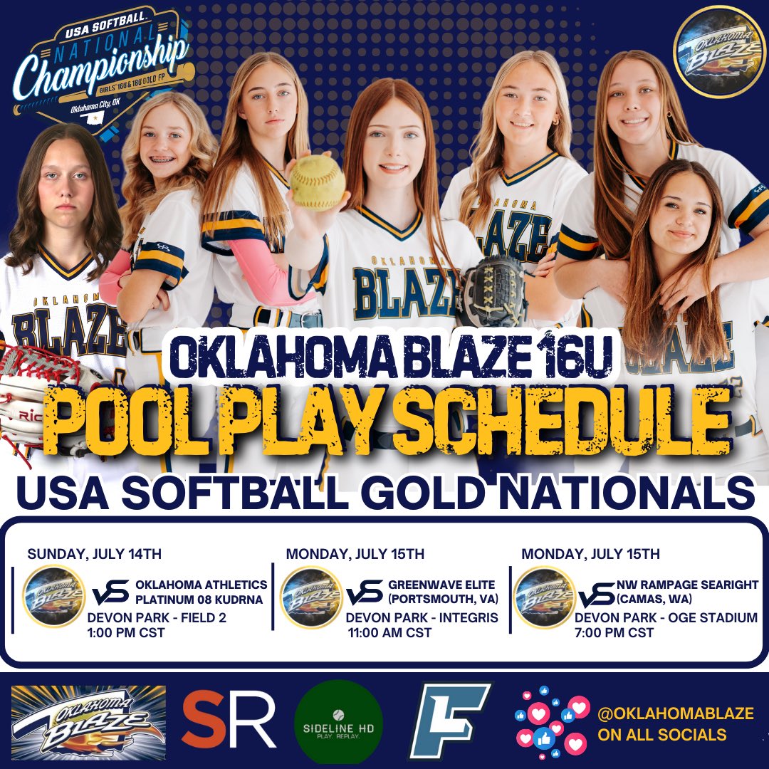 Come check out our 16U squad as they compete in the USA Softball 16U Gold Nationals representing Region 5 starting on Sunday! 

Event info here👇
usasoftball.com/tournaments-na…