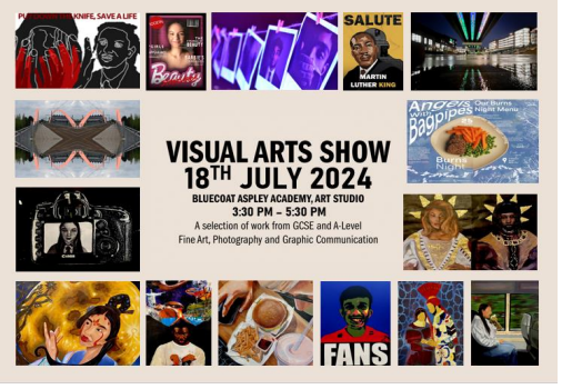 FOR THE ATTENTION OF YR 11 &amp; YR 13 PARENTS/CARERS FOR THE FOLLOWING SUBJECTS;
Art, Graphic Communication &amp; Photography
We are delighted to say that the BAA Visual Arts Department’s end of year show is on 18.7.24.
WEDUC messages and an email has been sent with further information.